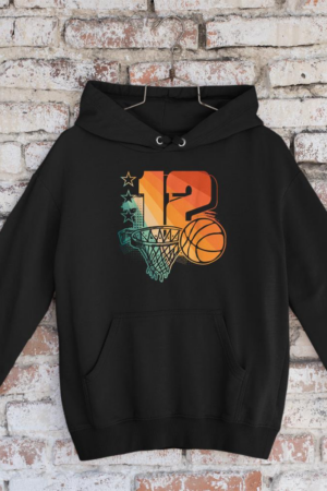 12th Birthday Boy Basketball Player Basketball 12 Years Old Hoodie