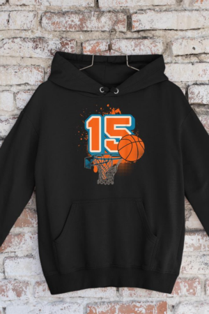15th Birthday Boy Basketball Player Basketball 15 Years Old Hoodie