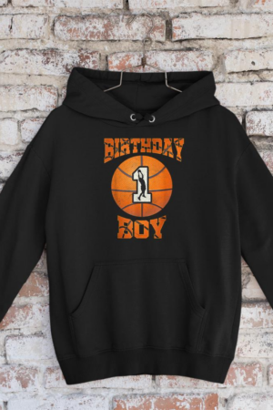 1st Birthday Outfit Boy Basketball First 1 Year Old Funny Hoodie